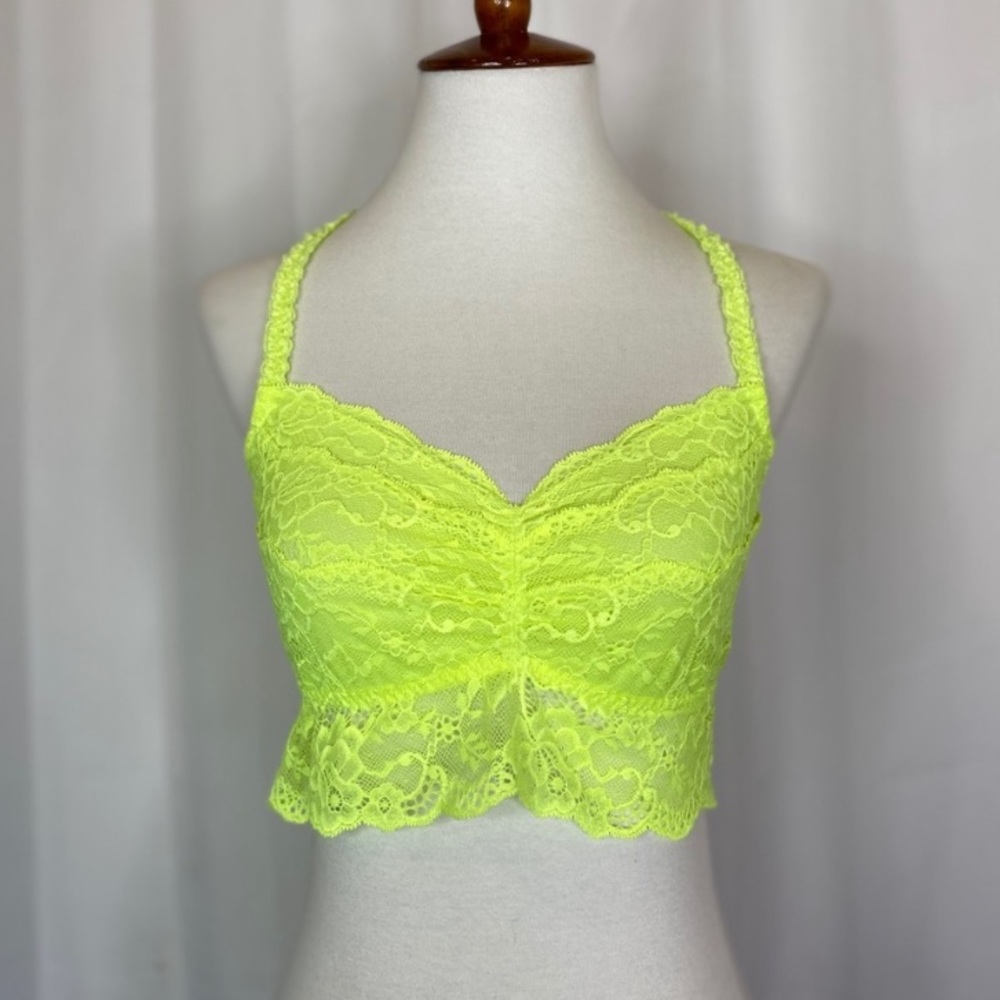 Neon yellow Victoria’s Secret PINK bralette